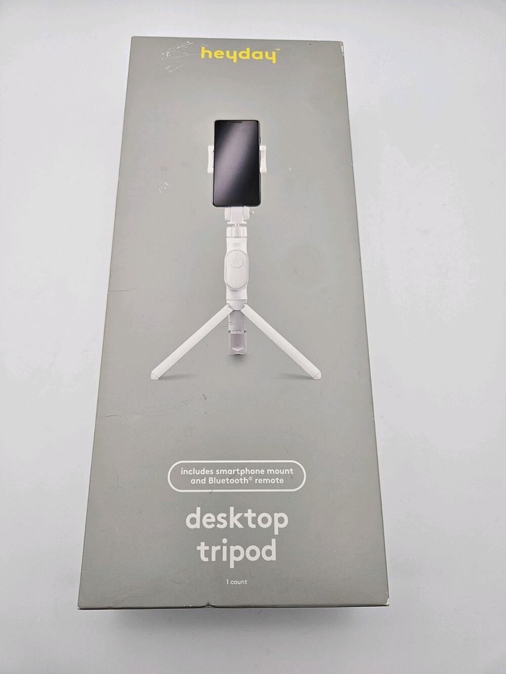 heyday Desktop Tripod w/ Smartphone Holder Mount & Bluetooth Remote, Universal